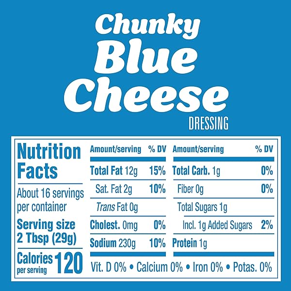 KRAFT DRESSING, 1 BOTTLE, FOR SALADS AND DIPPING, CHUNKY BLUE CHEESE, NO HIGH-FRUCTOSE CORN SYRUP, NO ARTIFICIAL FLAVORS, 16 OZ