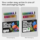ARTISTRO 24 Colors Acrylic Paint Pens Dual Tip Dot Fine for Rock Fabric Wood view 7