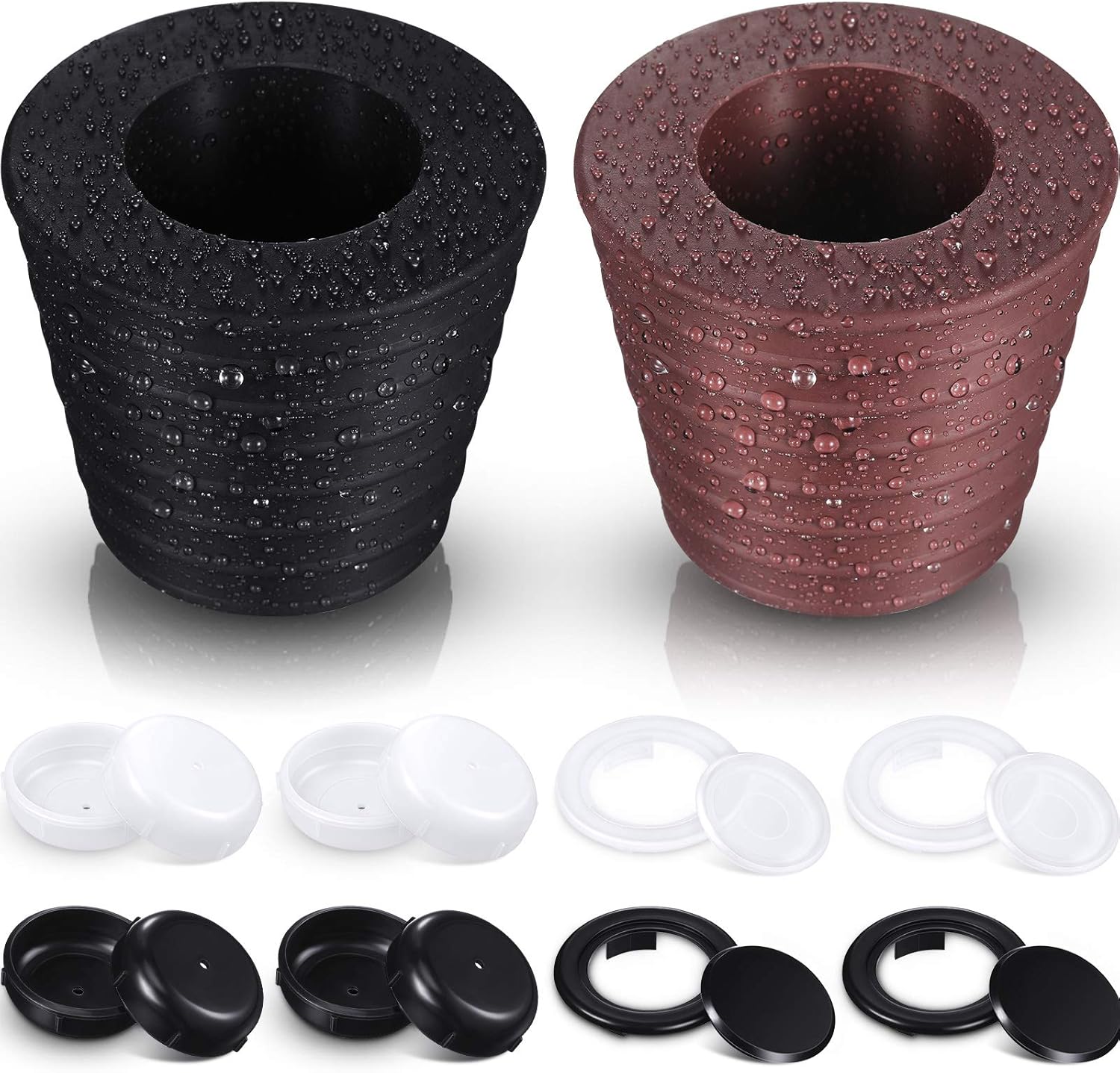 14 Piezas Cuñas de Cono de Sombrilla 2 Pulgadas Set de Tapa y Anillo de