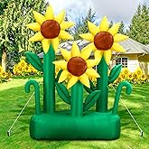 Syhood 6 ft Spring Inflatable Sunflower Outdoor Decoration Large Inflatable Flower LED Blow up Decor for Spring Summer Holiday Outdoor Yard Lawn Party Supplies