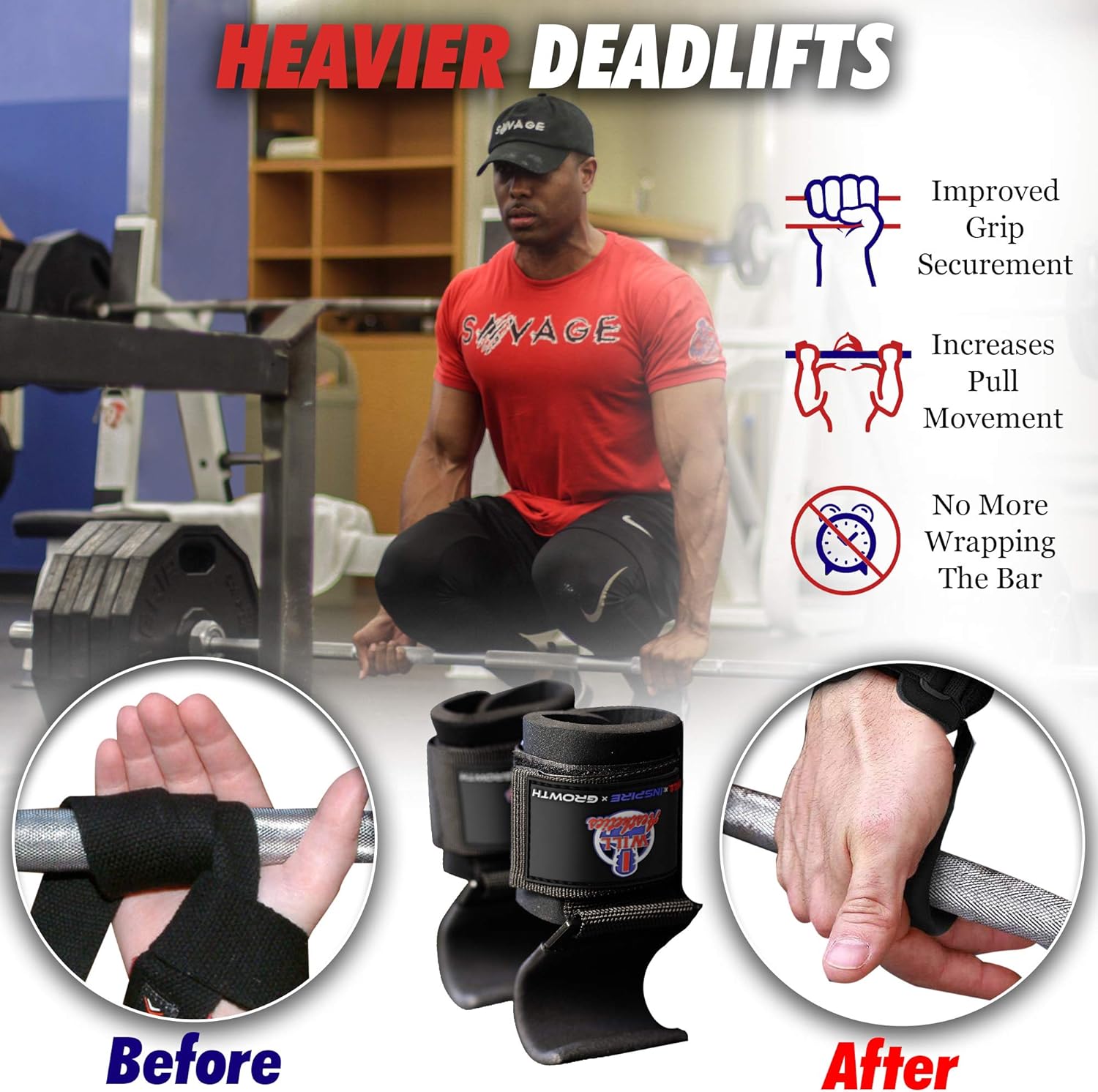 I WILL AESTHETICS Weight Lifting Hooks for Men & Women - Lifting Hooks for Weight Lifting - Deadlift Grips with Hooks - Weight Grips & Deadlift Straps (RED) : Sports & Outdoors
