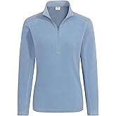 Pioneer Camp Women's Polartec Quarter Zip Fleece Pullover Running Lightweight Thermal Base Layer Long Sleeve Shirts