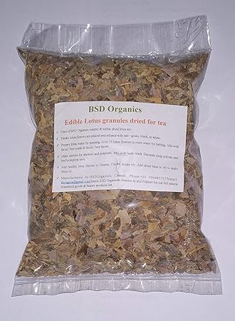 BSD Organics Edible Lotus Granules Dried for Tea, Garnishing and More, 30 g