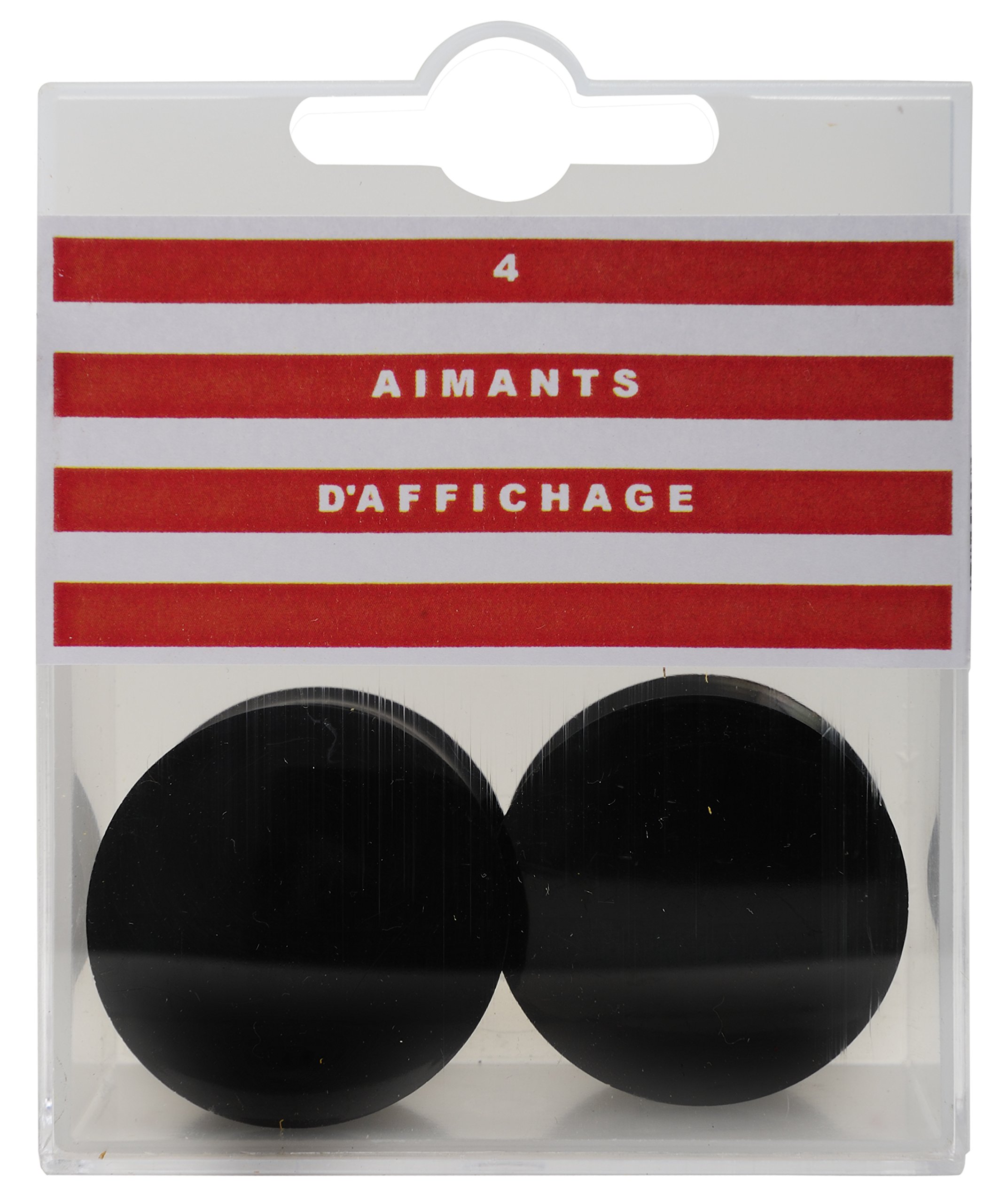 Exacompta - Ref 32001E - Small Round Magnets - 32mm Diameter, 730g Magnetic Force - Black (Pack of 4) - Suitable for Use on Whiteboards, Fridges or Metal Surfaces