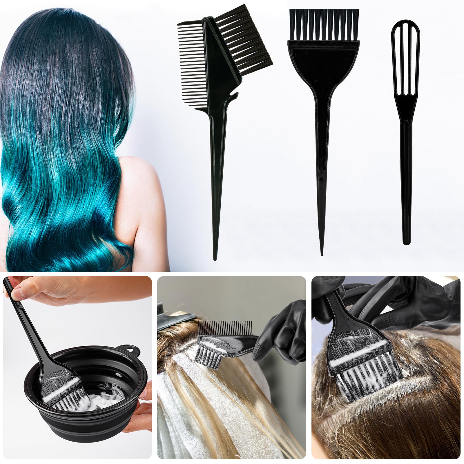 Xarchy 19 Pcs Professional Hair Bleach Kit Hair Coloring Products with Hair Dye Brush, Hair Color Bowl, Hairclips, Applicator, Earmuffs for Hair Highlighting and Hair Coloring at Home