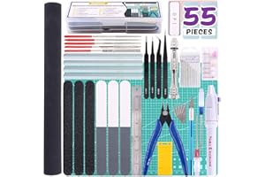 Swpeet 55Pcs Compatible for Gundam Modeler Basic Tools with Duty Plastic Container, Professional kit Replacement for Gundam M