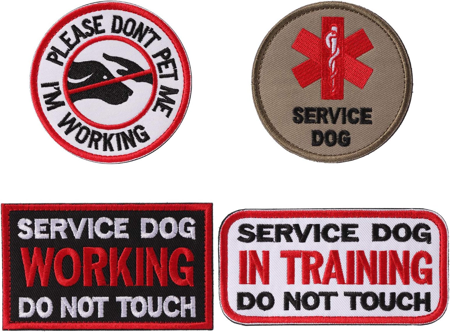 Petvins Service Dog Patch for Vest Harness Backpack K9 Morale Badge Hook and Loop in Training - Outdoor Tactical Dog Molle Vest Camouflage Harness