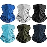 HONGTEYA 6 Pack Neck Gaiter Face Mask: Breathable Windproof Face Cover Balaclava High Elastic Earloop Bandana for Men Women