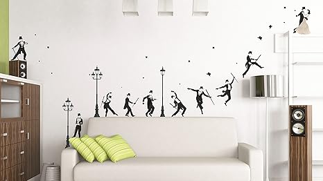 Amazon 壁ステッカー 子供部屋 リビングルーム 寝室 幼児室に使える壁タトゥー 壁デコ モダン 2 X 70 X 50cm 壁ステッカー デコ セット フィルム スターライトダンス ウォールステッカー オンライン通販