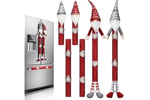 TOODOO 6 Pieces Christmas Refrigerator Handle Covers Tome Gnome Refrigerator Handle Covers Winter Oven Fridge Door Handles Protector Kitchen Appliance for Holiday New Year Microwave Dishwasher