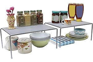 Deco Brothers Expandable Cabinet Shelf Organizer for Kitchen Cabinet and Counter, Silver