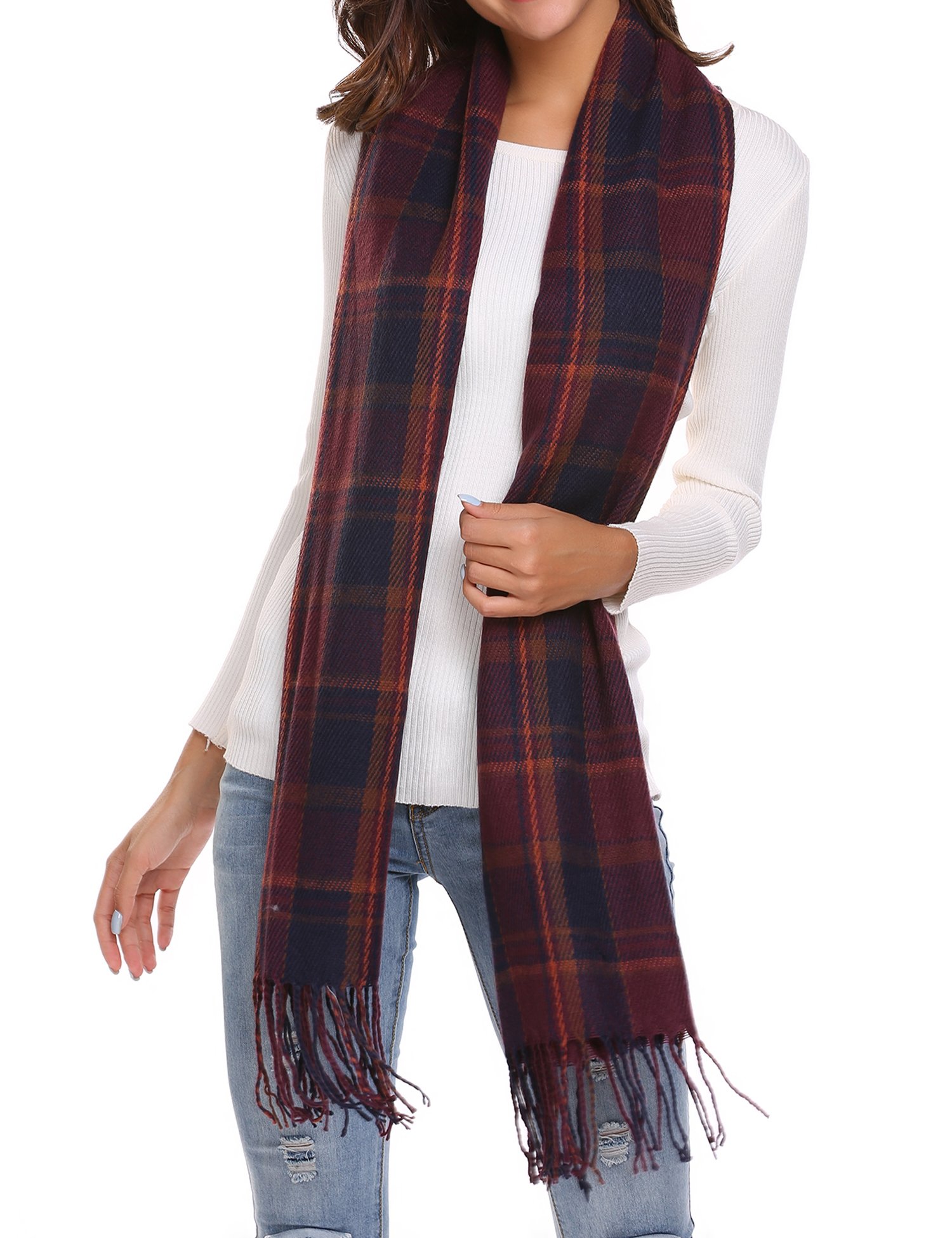 Women's Long Shawl Big Grid Winter Warm Lattice Large Scarf Women's Long Shawl Big Grid Winter Warm Lattice Large Scarf