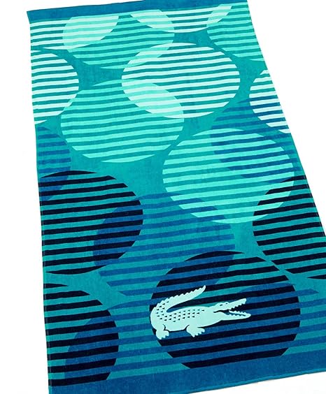 Lacoste Fizzy Turquoise Serviette De Plagebeach Towel 180 X