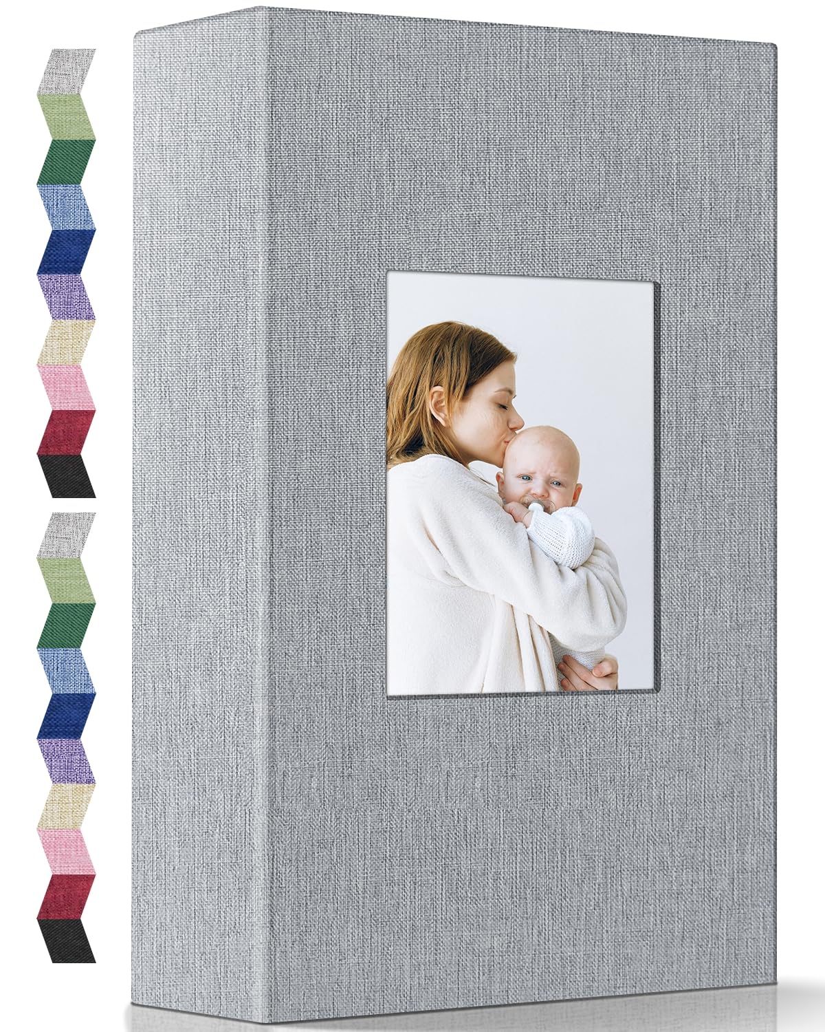 Photo 1 of Popotop Photo Album 4x6-300 Photos Linen Cover Photo Books with 300 Horizontal Pockets,Slip-in Picture Albums for Family Wedding Anniversary Baby Vacation Pictures Gray