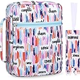 Laumoi Bible Cover Case for Women 10'' Floral Bible Cover Case Women Portable Protective Bag for Bible Study Supplies(Positive Style)