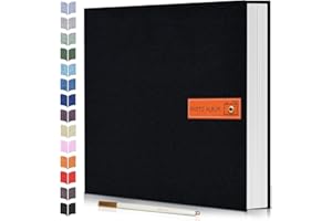 Artfeel Photo Album Self Adhesive Scrapbook Album,Photo Book for 4x6,5x7,8x10 Pictures,DIY Linen Cover Album for Baby Wedding Family,with Metallic Pen and Scraper