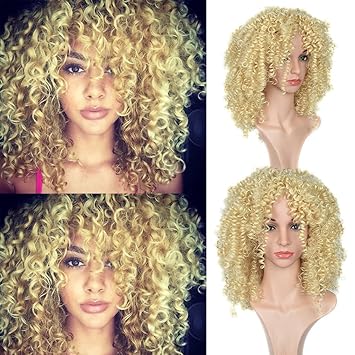 Buy Good Quality Afro Curly Hair Wig For Black Women Short Curly