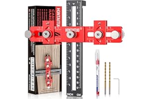 HONTAITUO Enhanced Model Cabinet Hardware Jig,Adjustable Cabinet Handle Template Tool for Knobs,Handles and Pulls,Drawer Hardware Jig for Drawer Cabinet Installation,High Precise Woodworking Drill Guide