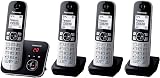 Panasonic KX-TG6824EB Quad DECT Phone Black Silver 120 Name Phonebook view 2