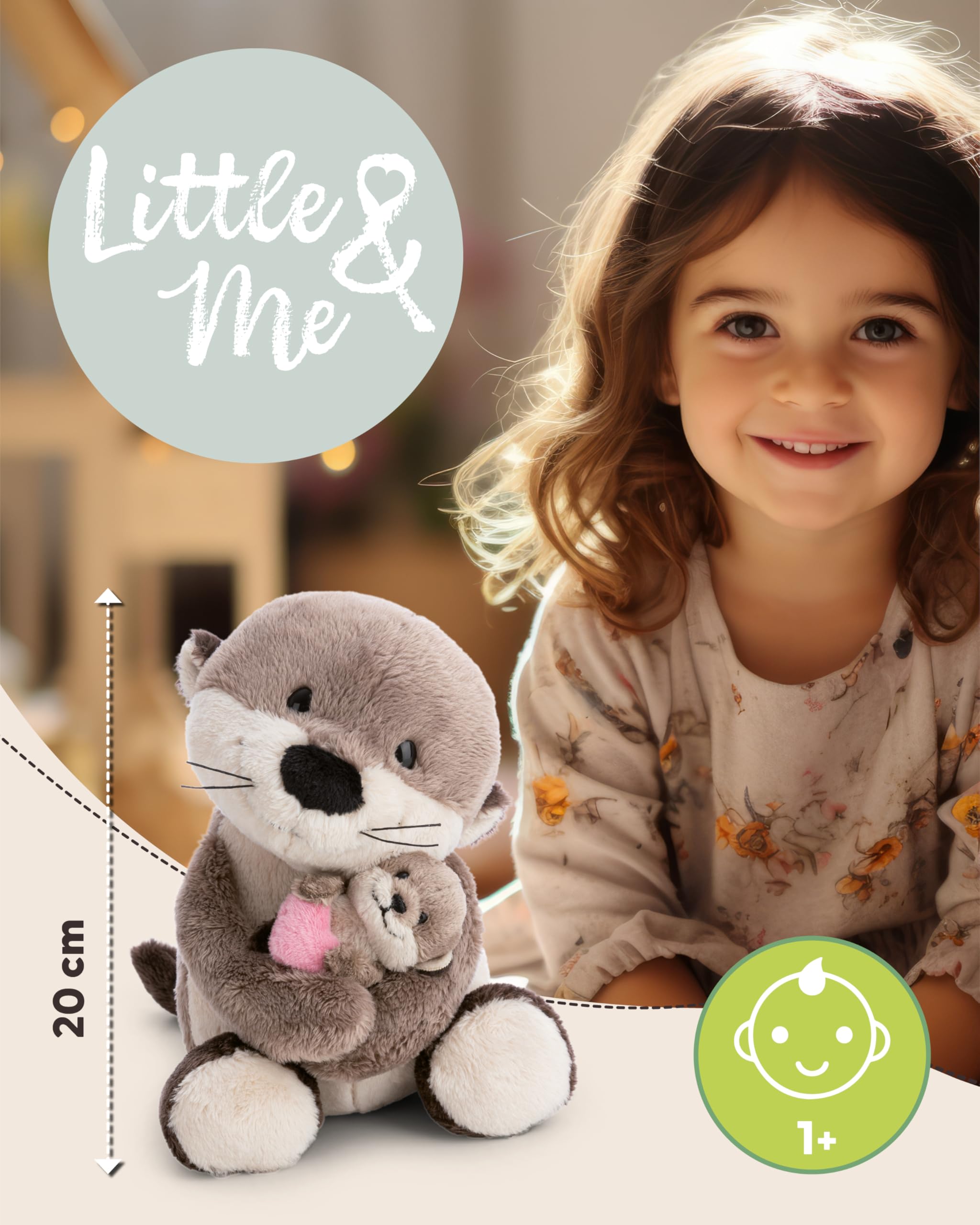 NICI Kuscheltier Otter 20cm mit Jungotter 6cm - braun - Stofftier aus weichem Plüsch, niedliches Plüschtier zum Kuscheln und Spielen, für Kinder & Erwachsene, tolle Geschenkidee - 62844 3