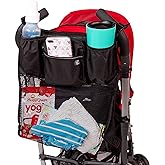 J.L. Childress Cups 'N Cargo Universal Stroller Caddy Organizer - Essential Travel Accessories for Baby Stroller, Includes Cu