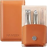 MR.GREEN 3pcs Nail Clippers Set, German Stainless Nail Clippers with Nail File, Anti Splash Excellent Quality Nail Cutters, Professional Finger&Toenail Clippers with Exquisite Case for Men& Women