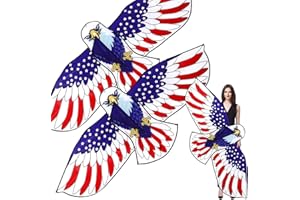 Relaxgiant 2 Pcs Independence Day Huge Patriotic Eagle Kites for Adults and Kids 6.1 x 2.8 ft Easy to Fly Kite with 2 Storage Bags 2 Kite String with Reel for 4th of July Beach Trip Outdoor Activities