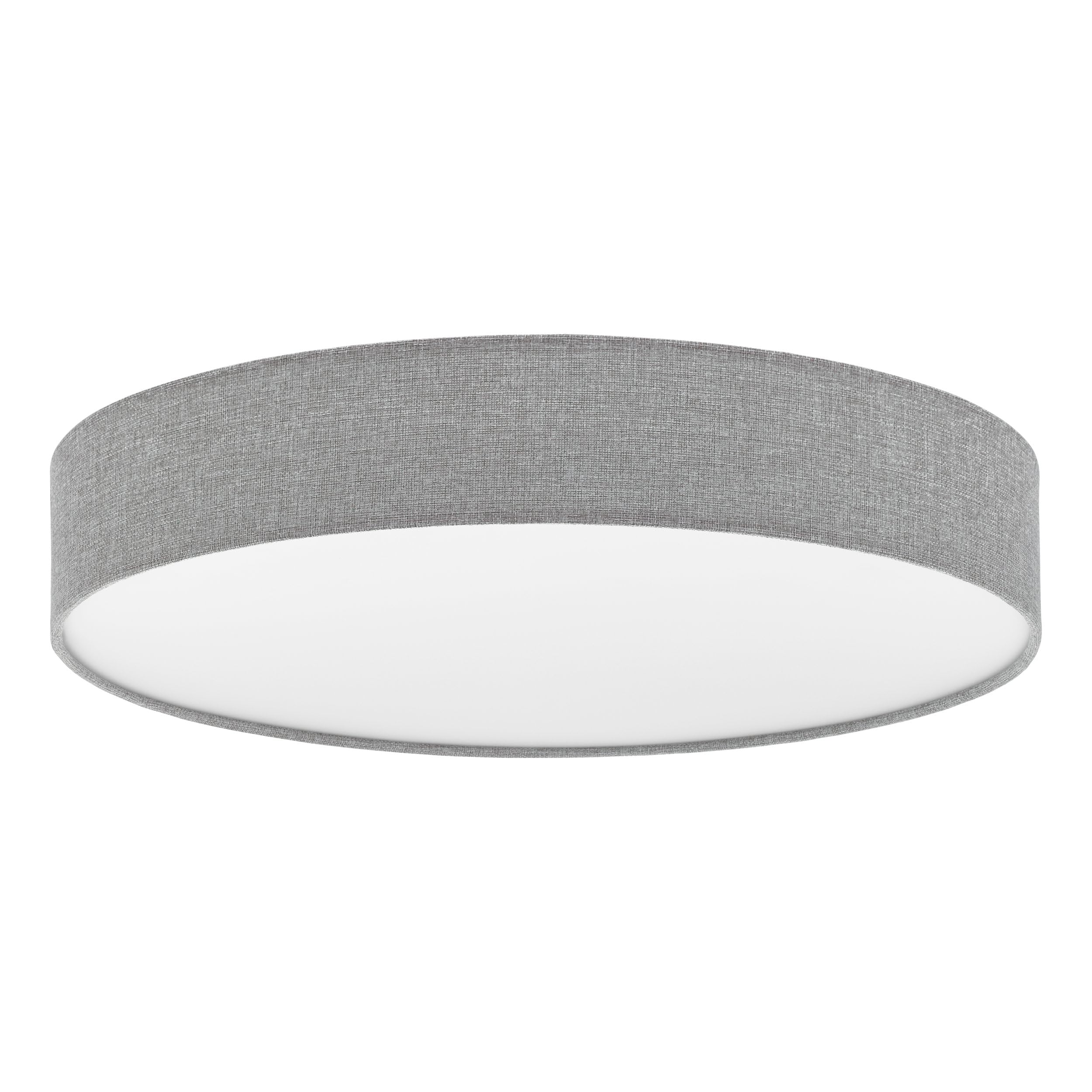 Eglo LED Ceiling Lamp Romao, Ceiling Light Made of Steel, Plastic, Textile in White, Grey, with Remote Control, Colour Temperature Change, Night Light, Dimmable, Ø 57 cm (22.4")