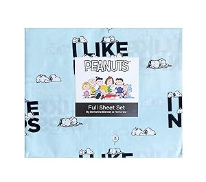 Berkshire Blanket & Home Co. I Like Naps Snoopy Peanuts Full Size Sheet Set (Flat, Fitted, Pillowcases)