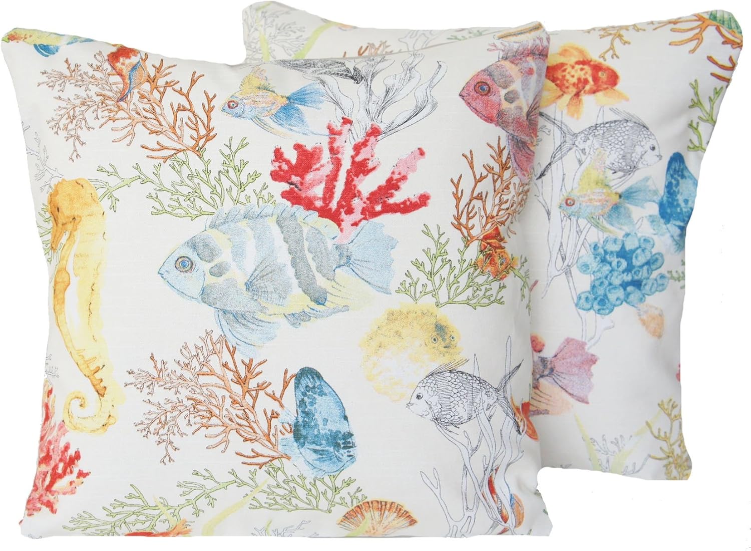 Fishes And Corals 2 Cushion Covers Designers Fabric Pattern