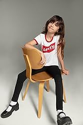 Levi's Little Girls' Batwing T-Shirt, White Ringer, 5