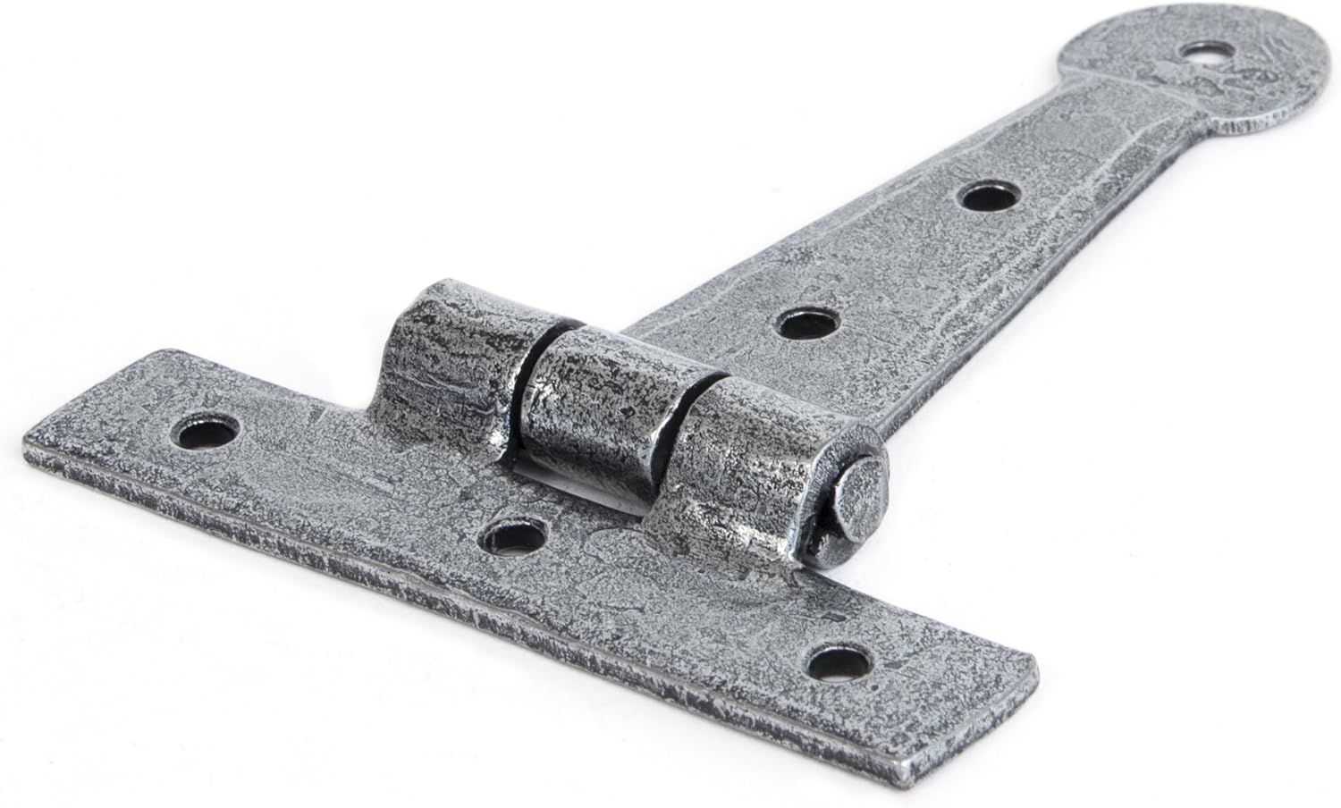 From The Anvil 4-inch Pewter Patina Penny End T-Hinges - Image 3