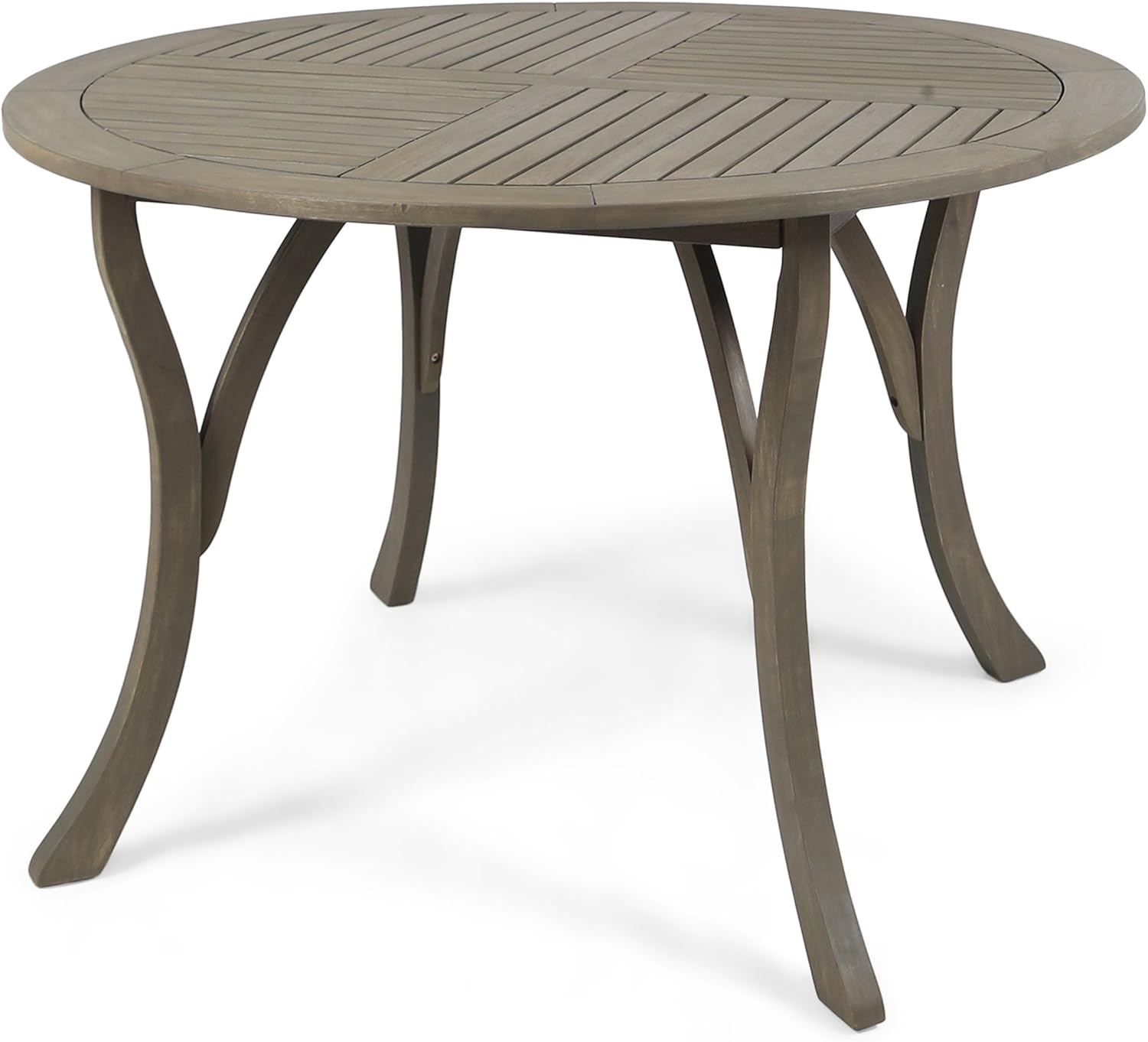 Christopher Knight Home 304868 Adn Outdoor 47" Round Acacia Wood Dining Table, Grey