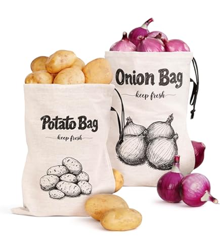 Veggies Storage Bag Set Of 3 - For Potato's, Onions And Garlic - Gifts Tomorrow - View #9