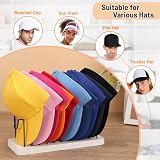 Erogeen Baseball Cap Organizer Stand - Wood Metal Hat Rack for 10 Caps - White view 7
