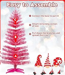 DEWUR Pre-Lit Artificial Christmas Tree, Warm White