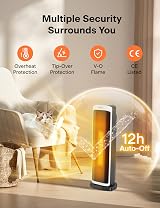 Pelonis 2 in 1 Electric Space Heater 2000W with Remote Oscillation 75° view 4