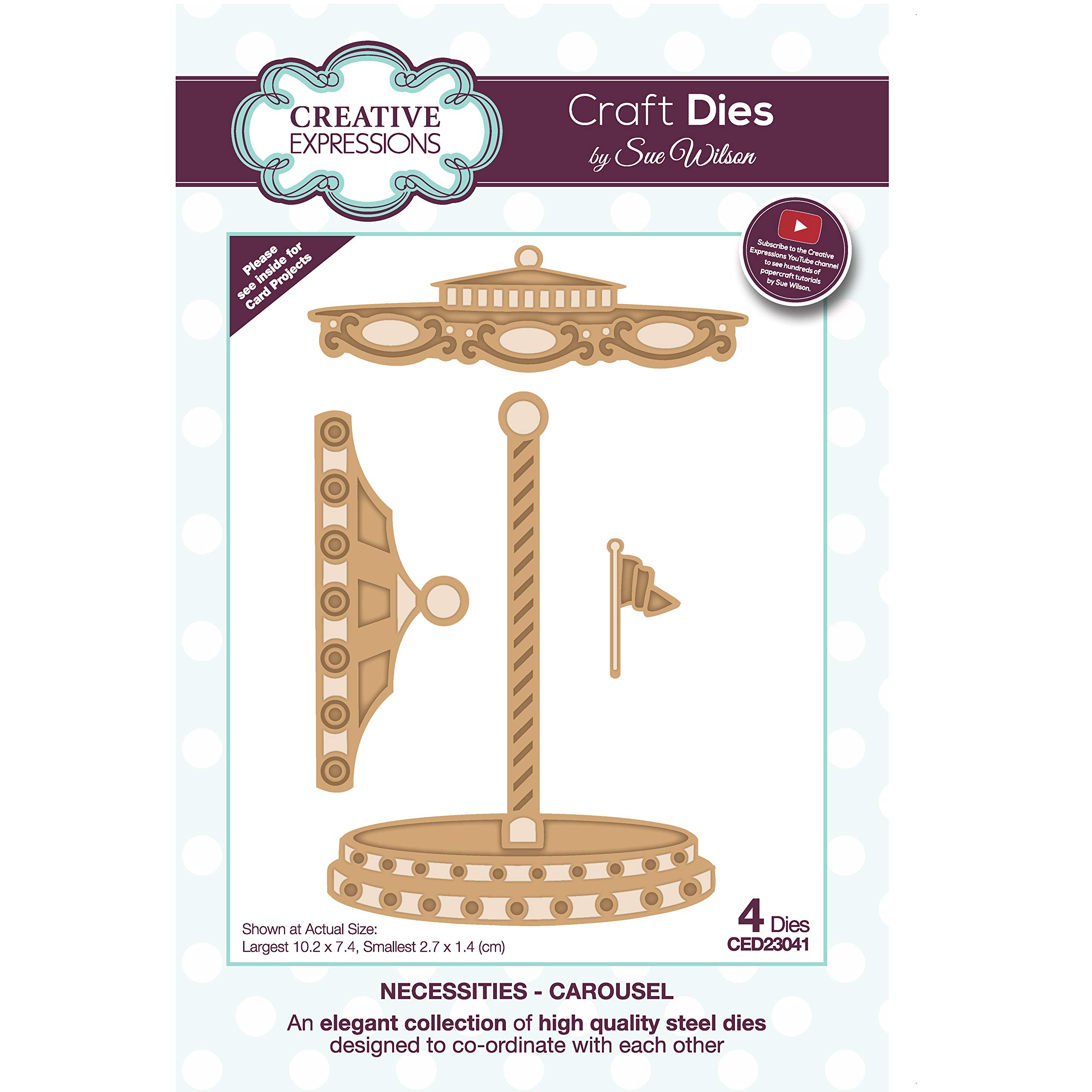 Sue Wilson Necessities-Carousel-Craft, Metal, Largest 10.2 x 7.4, Smallest die 2.7 x 1.4 cm,CED23041