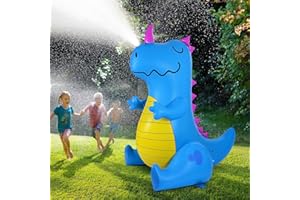 AQUAJOY Sprinkler Water Toys Inflatable Outdoor Yard Sprinkler for Kids and Adults (Dinosaur)