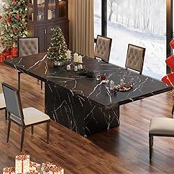 HSH 71” Black Dining Table for 6-8, Rectangle
