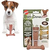 SPOT Bam-Bones Plus T Bone – Bamboo Fiber & Nylon Dog Chew Toy for Moderate to Aggressive Chewers, Durable & Non-Splintering,