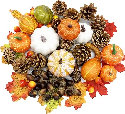 Amazon Iceyyyy 1ピース 人工カボチャセット 感謝祭 秋 人工カボチャ 収穫 ホームデコレーションセット 秋 ハロウィン 感謝祭 収穫祭 花 観葉植物 フラワーギフト オンライン通販