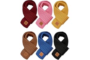 SATINIOR 6 Pcs Warm Kids Knit Winter Scarves Child Warm Scarf Neck Warmer for Boys Girls Toddlers