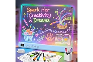 Lumiboard Led Drawing Board with 13 Light Effects, 16" Rechargeable Glow Doodle LED Note Board with Colors, Neon Light Up Drawing Tablet Gifts for Kids for Easter Birthday Christmas Gift Ideas