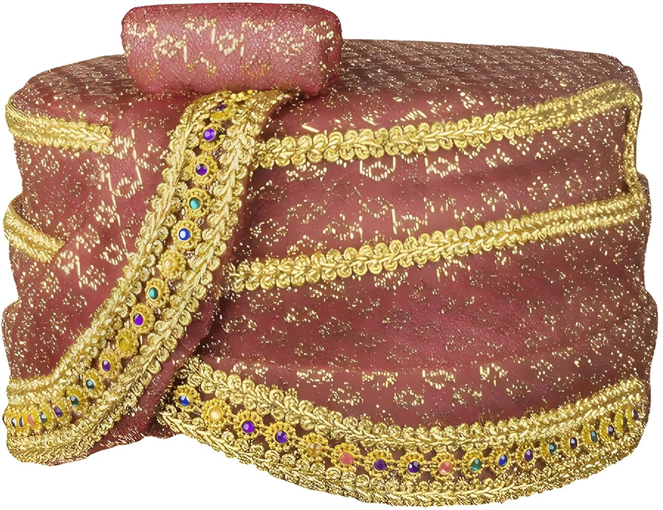 Boland Sultan Ali Hat – Red and Gold Embellished Turban for Men – Arabian Nights Costume Headpiece for Prince, Sultan or Genie Outfits Gold