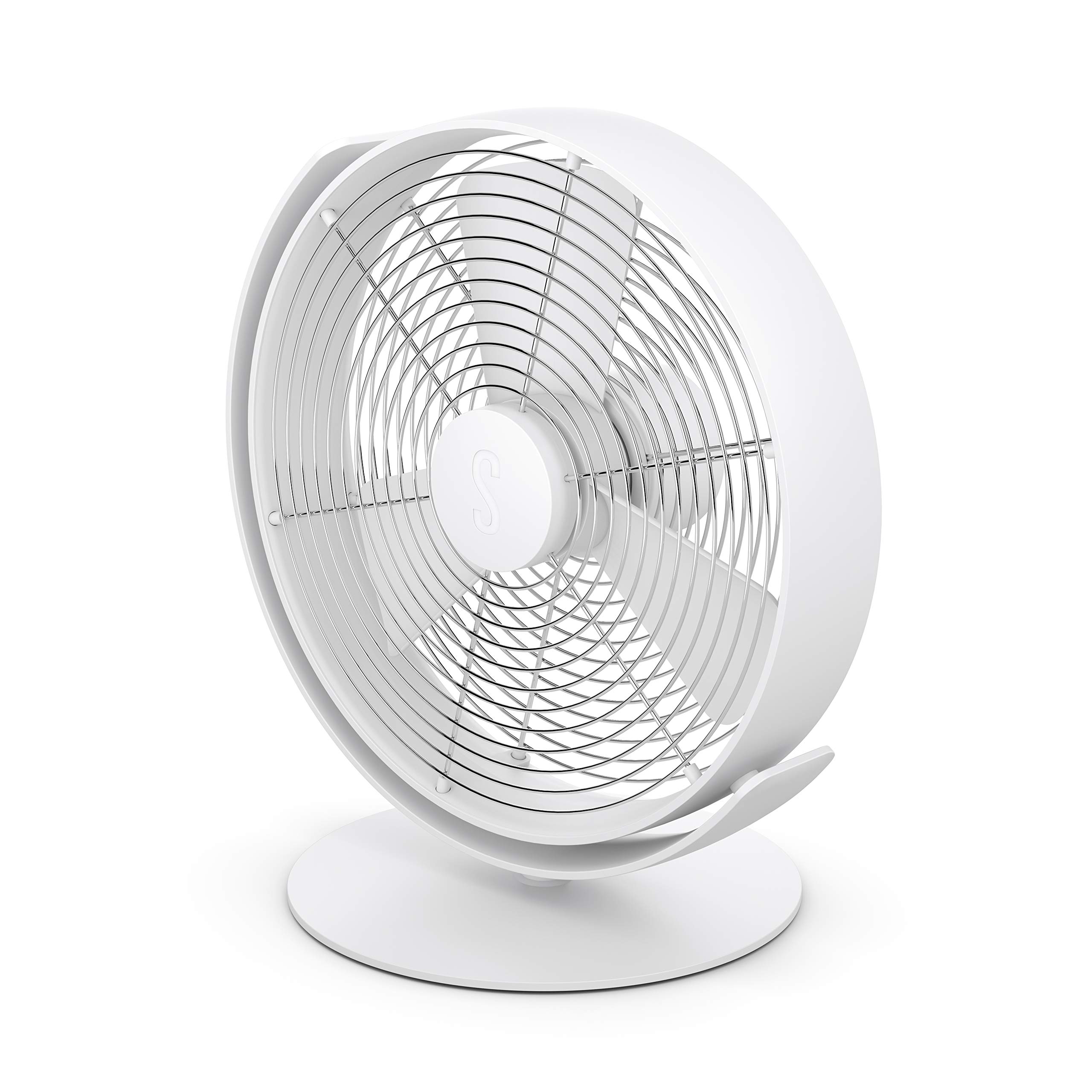 Stadler Form PORTABLE DESK fan Tim, cools quietly with variable speed control, USB cable, ideal for bedroom, office, and on the go. White, T-020