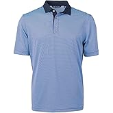 Cutter & Buck Mens Virtue Eco Pique Micro Stripe Recycled Mens Polo