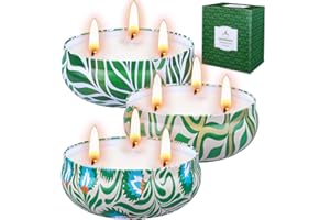 SUPERSUN Citronella Candles Outdoor Large 3 x 14oz, 270-300 Hours Burning Time 3-Wicks Soy Wax Jar Candles for Home Patio Yard Garden Balcony Backyard