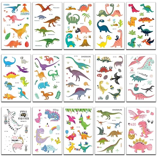 Chileeany Tatuajes temporales para niños (15 hojas)