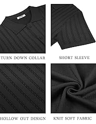 COOFANDY Men's Short Sleeve Knit Shirt Casual